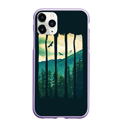 Чехол iPhone 11 Pro матовый Green Life, цвет: 3D-светло-сиреневый