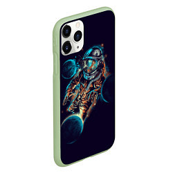 Чехол iPhone 11 Pro матовый Космический удар, цвет: 3D-салатовый — фото 2