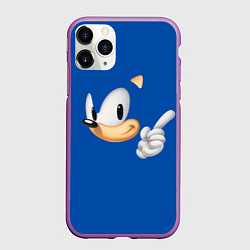 Чехол iPhone 11 Pro матовый Соник, цвет: 3D-фиолетовый