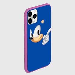 Чехол iPhone 11 Pro матовый Соник, цвет: 3D-фиолетовый — фото 2