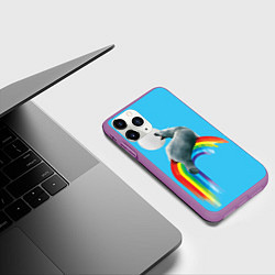 Чехол iPhone 11 Pro матовый Полярный мишка, цвет: 3D-фиолетовый — фото 2