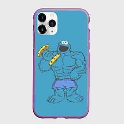 Чехол iPhone 11 Pro матовый Коржик качок, цвет: 3D-фиолетовый