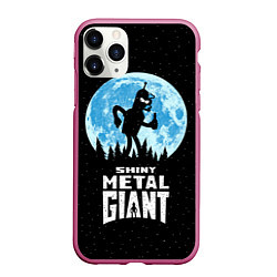Чехол iPhone 11 Pro матовый Bender Metal Giant, цвет: 3D-малиновый