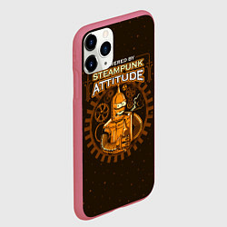 Чехол iPhone 11 Pro матовый Steampunk Attitude, цвет: 3D-малиновый — фото 2