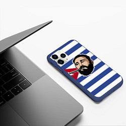 Чехол iPhone 11 Pro матовый Fidel Castro, цвет: 3D-тёмно-синий — фото 2