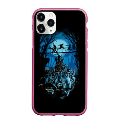Чехол iPhone 11 Pro матовый Zombie Island, цвет: 3D-малиновый