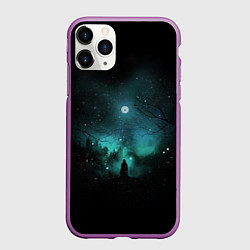 Чехол iPhone 11 Pro матовый Взгляд на звезды, цвет: 3D-фиолетовый