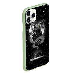 Чехол iPhone 11 Pro матовый Ночная сова, цвет: 3D-салатовый — фото 2
