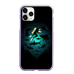 Чехол iPhone 11 Pro матовый Подводный мир, цвет: 3D-светло-сиреневый