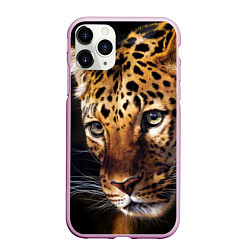 Чехол iPhone 11 Pro матовый Глаза леопарда, цвет: 3D-розовый