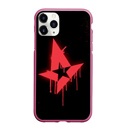 Чехол iPhone 11 Pro матовый Astralis: Black collection, цвет: 3D-малиновый