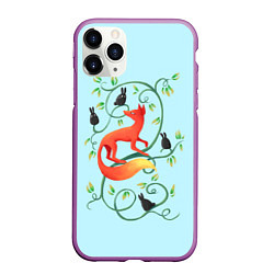 Чехол iPhone 11 Pro матовый Милая лисичка, цвет: 3D-фиолетовый