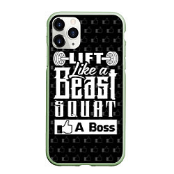 Чехол iPhone 11 Pro матовый Lift Like A Beast Squat, цвет: 3D-салатовый