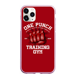 Чехол iPhone 11 Pro матовый One Punch Gym, цвет: 3D-розовый