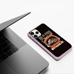 Чехол iPhone 11 Pro матовый Дайте мотоцикл, цвет: 3D-розовый — фото 2