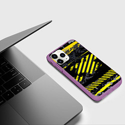 Чехол iPhone 11 Pro матовый Grunge Line, цвет: 3D-фиолетовый — фото 2