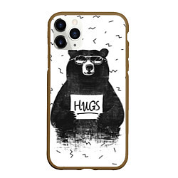 Чехол iPhone 11 Pro матовый Bear Hugs, цвет: 3D-коричневый
