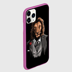 Чехол iPhone 11 Pro матовый Мистер Лев, цвет: 3D-фиолетовый — фото 2