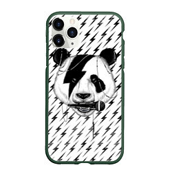 Чехол iPhone 11 Pro матовый Панда вокалист, цвет: 3D-темно-зеленый