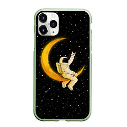 Чехол iPhone 11 Pro матовый Лунный наездник, цвет: 3D-салатовый