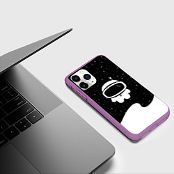 Чехол iPhone 11 Pro матовый Маленький космонавт, цвет: 3D-фиолетовый — фото 2