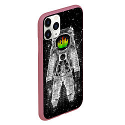 Чехол iPhone 11 Pro матовый Музыкальный космонавт, цвет: 3D-малиновый — фото 2