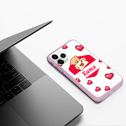 Чехол iPhone 11 Pro матовый Катя, цвет: 3D-розовый — фото 2
