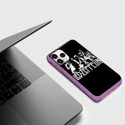 Чехол iPhone 11 Pro матовый Led Zeppelin: Mono, цвет: 3D-фиолетовый — фото 2