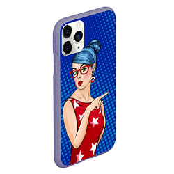 Чехол iPhone 11 Pro матовый Pop Art Girl, цвет: 3D-серый — фото 2