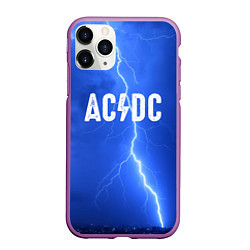 Чехол iPhone 11 Pro матовый AC/DC: Lightning, цвет: 3D-фиолетовый