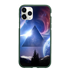 Чехол iPhone 11 Pro матовый Pink Floyd: Space, цвет: 3D-темно-зеленый