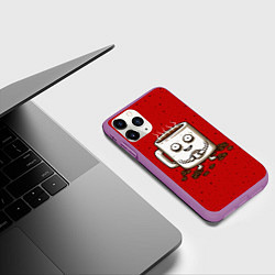 Чехол iPhone 11 Pro матовый Кофейный пьяница, цвет: 3D-фиолетовый — фото 2