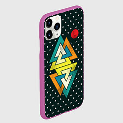 Чехол iPhone 11 Pro матовый Геометрия природы, цвет: 3D-фиолетовый — фото 2