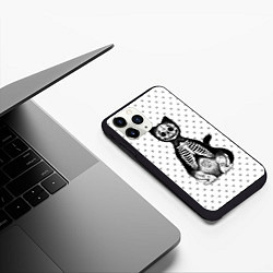 Чехол iPhone 11 Pro матовый Готический кот, цвет: 3D-черный — фото 2