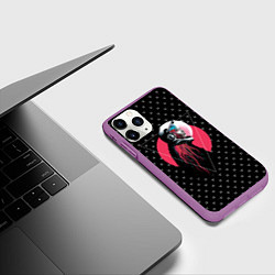 Чехол iPhone 11 Pro матовый Космическая дама, цвет: 3D-фиолетовый — фото 2
