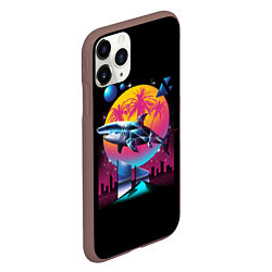 Чехол iPhone 11 Pro матовый Ретро акула, цвет: 3D-коричневый — фото 2