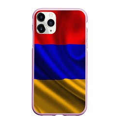 Чехол iPhone 11 Pro матовый Флаг Армения, цвет: 3D-розовый