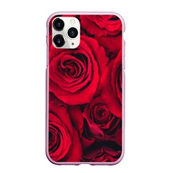 Чехол iPhone 11 Pro матовый Паттерн из роз, цвет: 3D-розовый