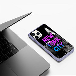 Чехол iPhone 11 Pro матовый Flur NYC, цвет: 3D-светло-сиреневый — фото 2
