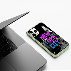 Чехол iPhone 11 Pro матовый Flur NYC, цвет: 3D-салатовый — фото 2