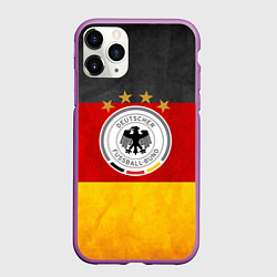 Чехол iPhone 11 Pro матовый Сборная Германии, цвет: 3D-фиолетовый