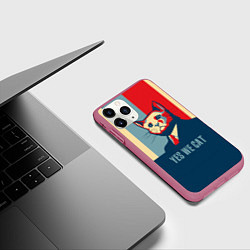 Чехол iPhone 11 Pro матовый Yes we CAT, цвет: 3D-малиновый — фото 2