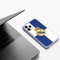 Чехол iPhone 11 Pro матовый Real Madrid: Blue style, цвет: 3D-светло-сиреневый — фото 2