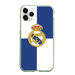 Чехол iPhone 11 Pro матовый Real Madrid: Blue style, цвет: 3D-салатовый