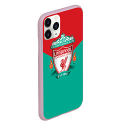 Чехол iPhone 11 Pro матовый Liverpool: Green style, цвет: 3D-розовый — фото 2