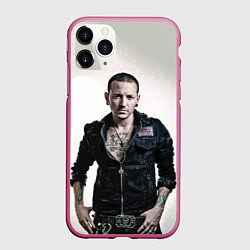 Чехол iPhone 11 Pro матовый Честер Беннингтон, цвет: 3D-малиновый
