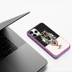 Чехол iPhone 11 Pro матовый TDD Owl 95, цвет: 3D-фиолетовый — фото 2