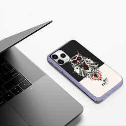 Чехол iPhone 11 Pro матовый TDD Owl 95, цвет: 3D-светло-сиреневый — фото 2
