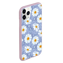 Чехол iPhone 11 Pro матовый Нежные ромашки, цвет: 3D-розовый — фото 2