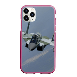 Чехол iPhone 11 Pro матовый MiG-29SMT, цвет: 3D-малиновый